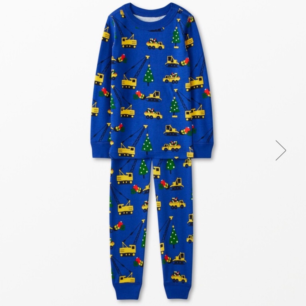 Hanna Andersson Holiday Print Long John Pajama Set in Christmas Crew
